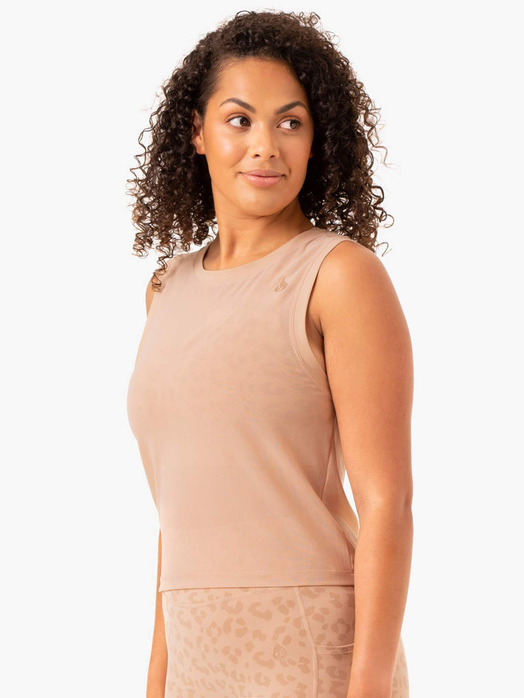 Tank Top Ryderwear Ultra Mesh Mujer Marrom | FGLIW8136