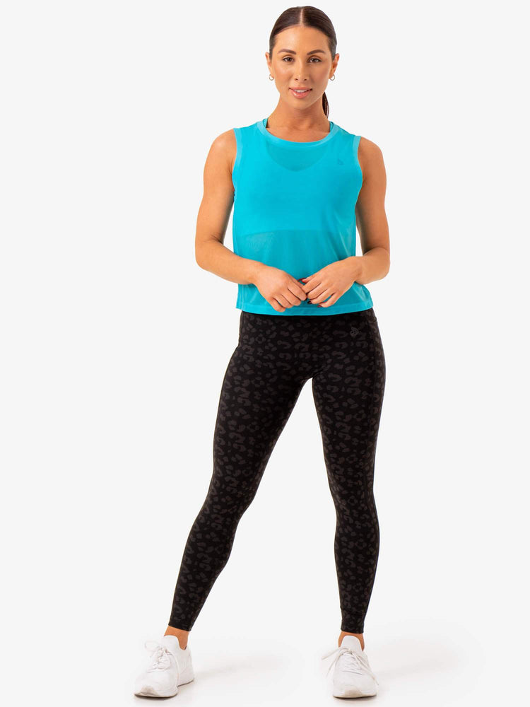 Tank Top Ryderwear Ultra Mesh Mujer Turquesa | RQOAZ8394