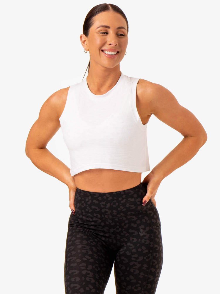 Tank Top Ryderwear Ultra Scoop Mujer Blancos | XALFJ6930