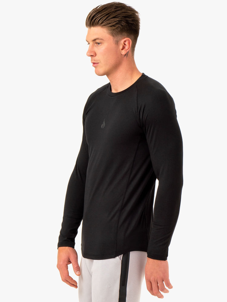 Tops Ryderwear Enhance Long Sleeve Entrenamiento Hombre Negros | DFMZR5917