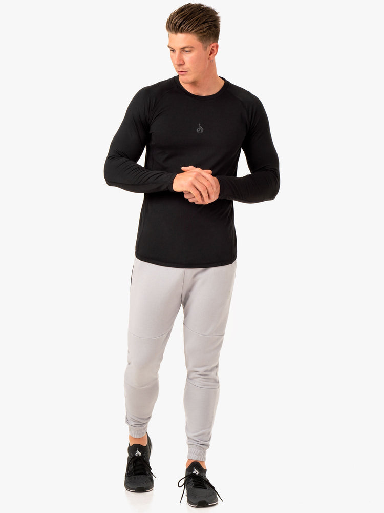 Tops Ryderwear Enhance Long Sleeve Entrenamiento Hombre Negros | DFMZR5917
