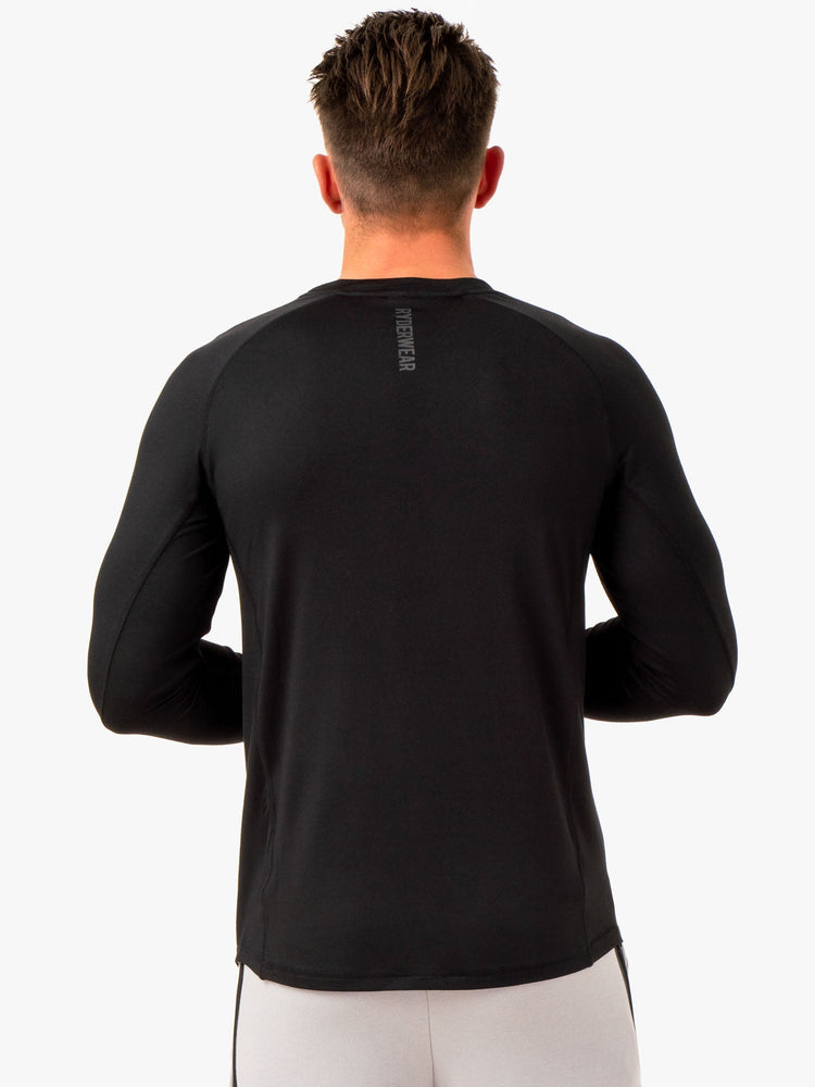 Tops Ryderwear Enhance Long Sleeve Entrenamiento Hombre Negros | DFMZR5917