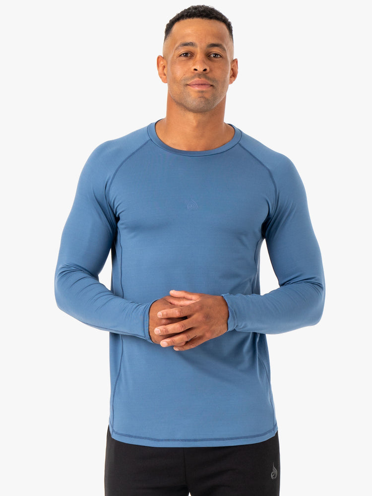 Tops Ryderwear Enhance Long Sleeve Entrenamiento Hombre Azules | TGFNK3728