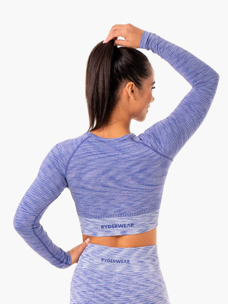 Tops Ryderwear Evolve Seamless Long Sleeve Mujer Azules | TVZXQ2107