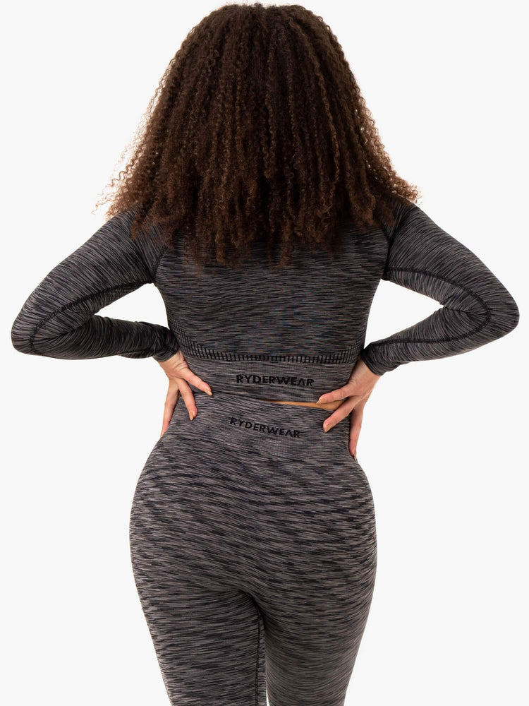 Tops Ryderwear Evolve Seamless Long Sleeve Mujer Negros | XUGSD3857
