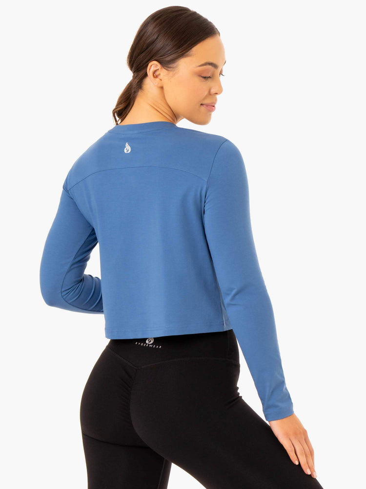 Tops Ryderwear Foundation Long Sleeve Mujer Azules | PTQJZ7650