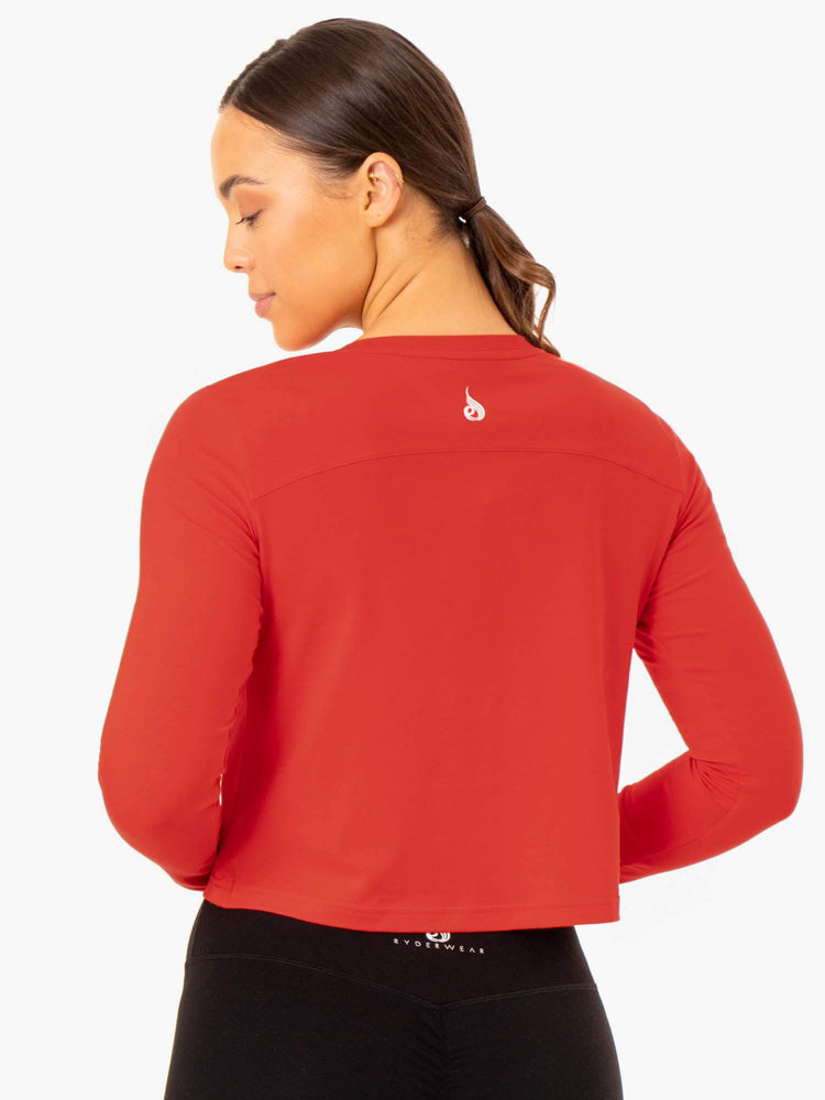 Tops Ryderwear Foundation Long Sleeve Mujer Rojos | WIZAG6712