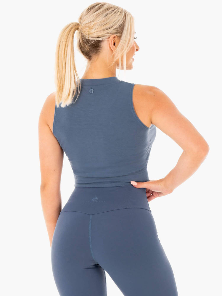 Tops Ryderwear Motion Crop Mujer Azules | BWKTQ7084