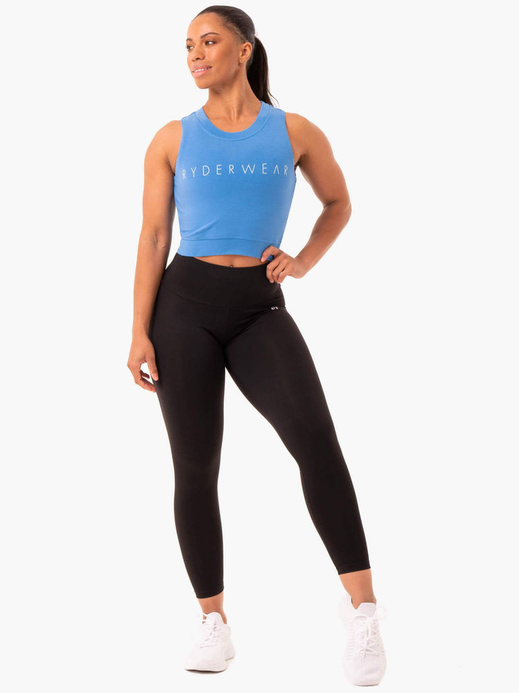 Tops Ryderwear Motion Crop Mujer Azules | NAOSI5987