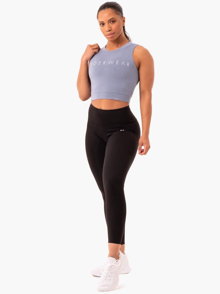 Tops Ryderwear Motion Crop Mujer Grises | HIFBX0912