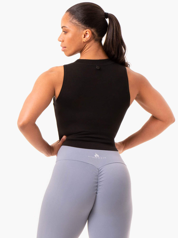Tops Ryderwear Motion Crop Mujer Negros | TKSCF2946