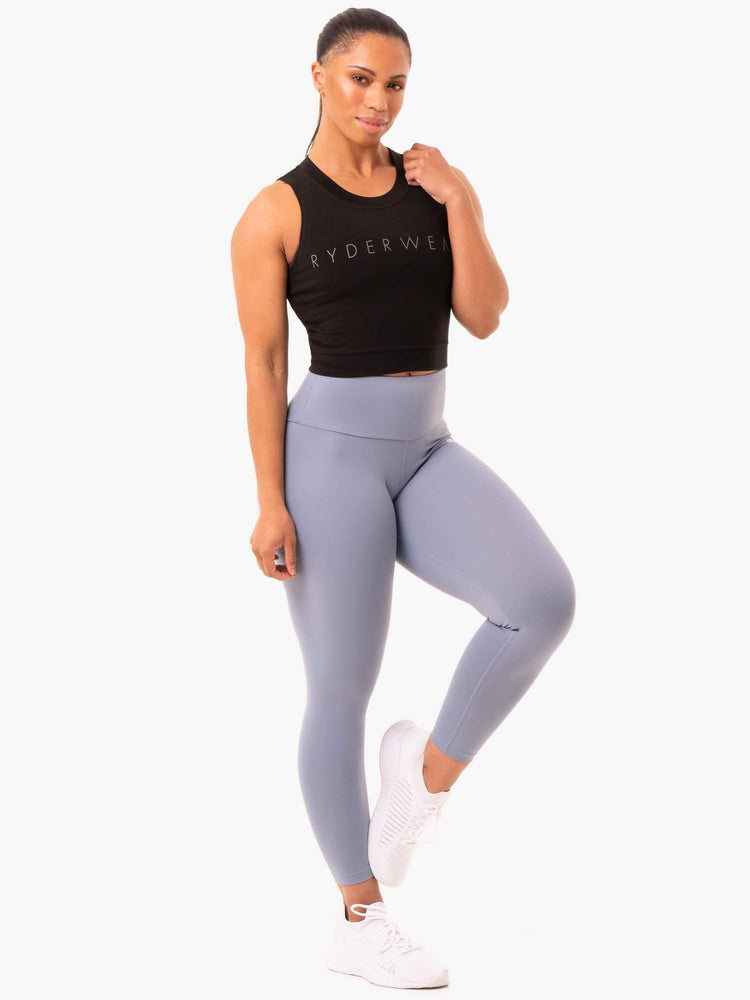 Tops Ryderwear Motion Crop Mujer Negros | TKSCF2946