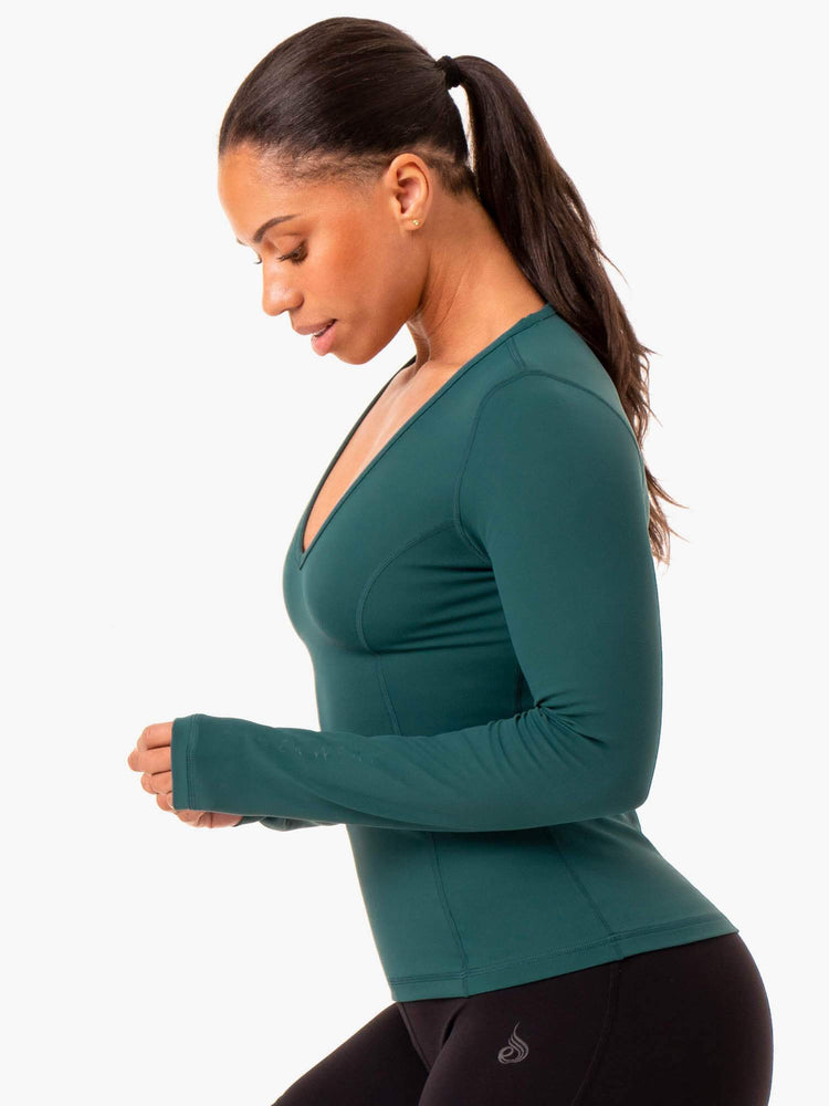Tops Ryderwear Nkd Align Long Sleeve Entrenamiento Mujer Turquesa | FASMI5970