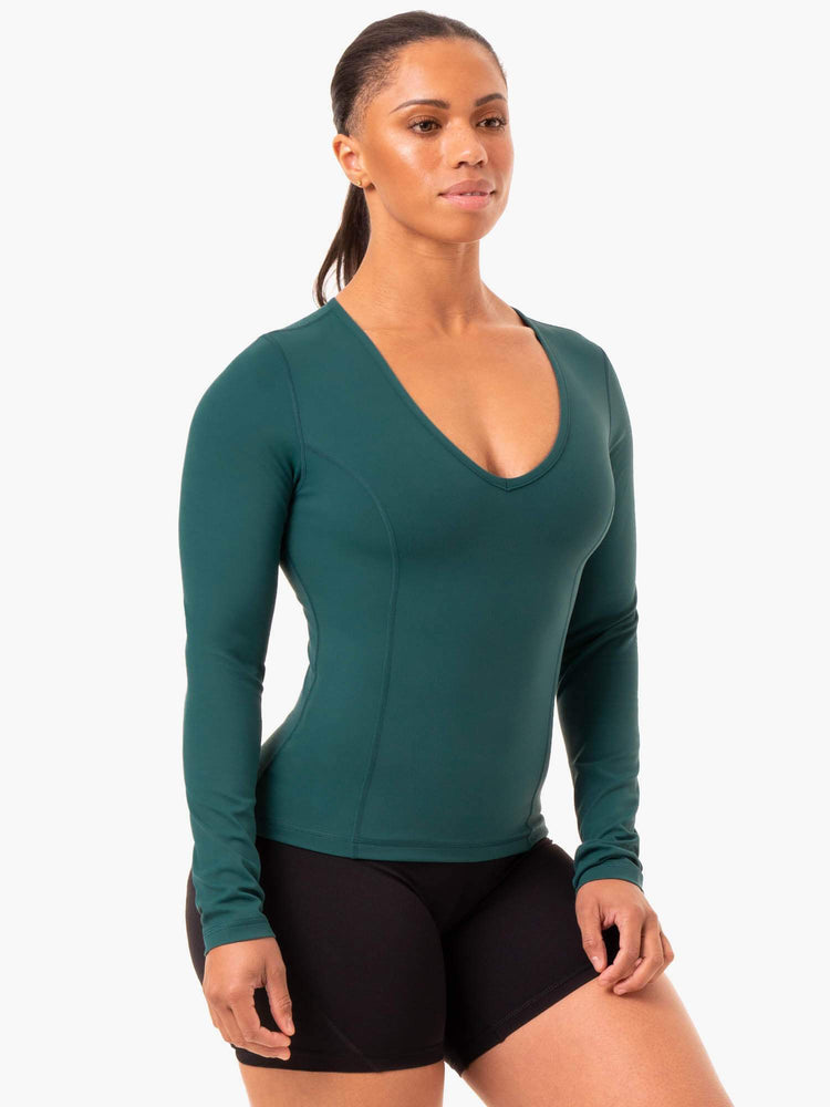 Tops Ryderwear Nkd Align Long Sleeve Entrenamiento Mujer Turquesa | FASMI5970