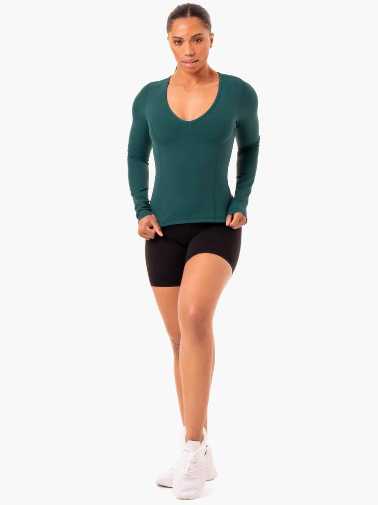 Tops Ryderwear Nkd Align Long Sleeve Entrenamiento Mujer Turquesa | FASMI5970