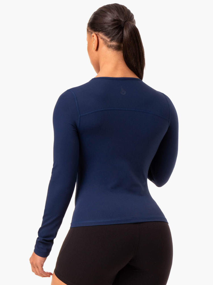 Tops Ryderwear Nkd Align Long Sleeve Entrenamiento Mujer Azul Marino | HIZKG5106