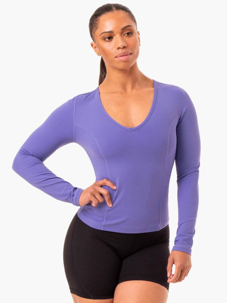 Tops Ryderwear Nkd Align Long Sleeve Entrenamiento Mujer Morados | IKTVM6104