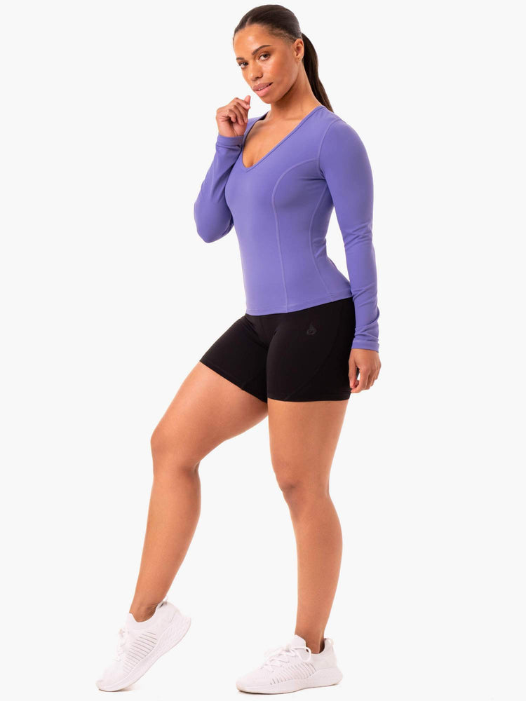 Tops Ryderwear Nkd Align Long Sleeve Entrenamiento Mujer Morados | IKTVM6104
