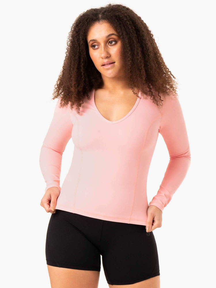 Tops Ryderwear Nkd Align Long Sleeve Entrenamiento Mujer Rosas | IYJZH2341