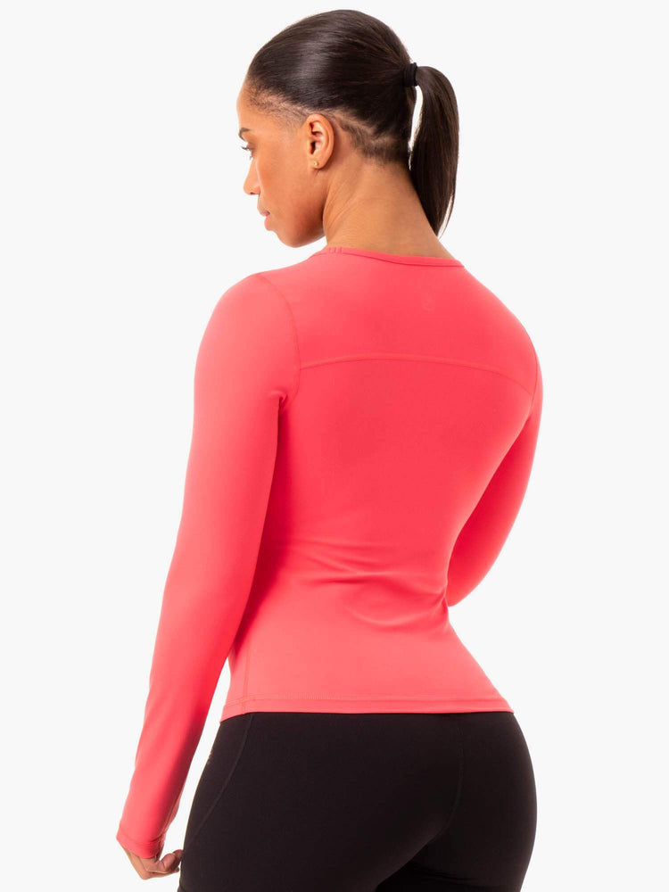 Tops Ryderwear Nkd Align Long Sleeve Entrenamiento Mujer Rojos | XSZUH1304