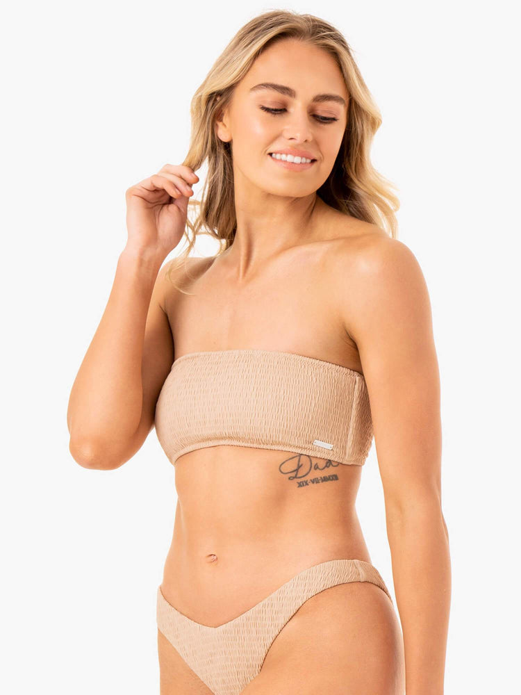 Tops Ryderwear Paradise Bandeau Bikini Mujer Marrom | VLPMA6947