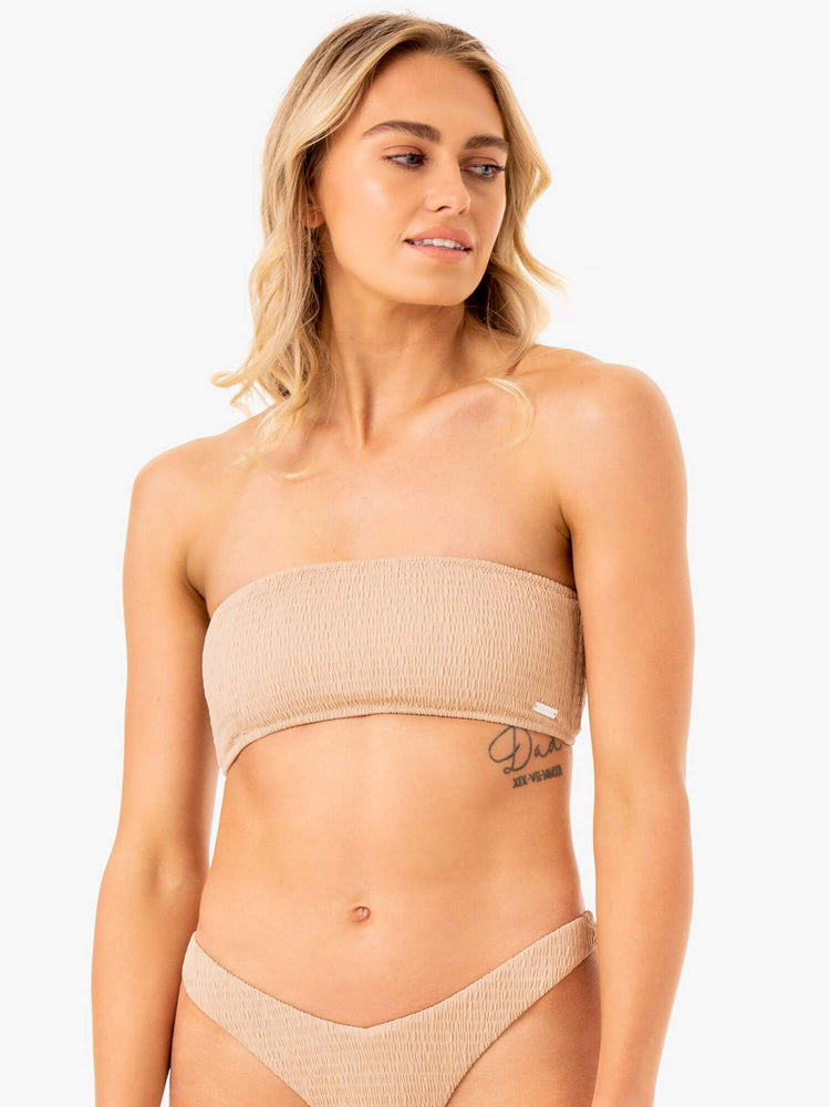 Tops Ryderwear Paradise Bandeau Bikini Mujer Marrom | VLPMA6947
