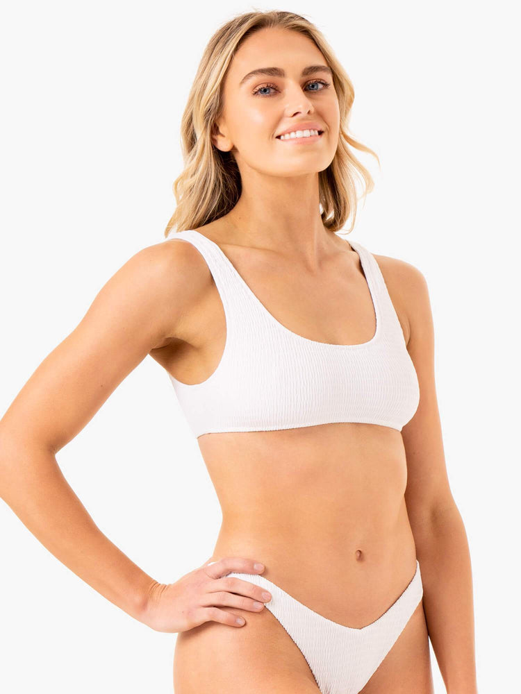 Tops Ryderwear Paradise Scoop Bikini Mujer Blancos | UWIMN2147