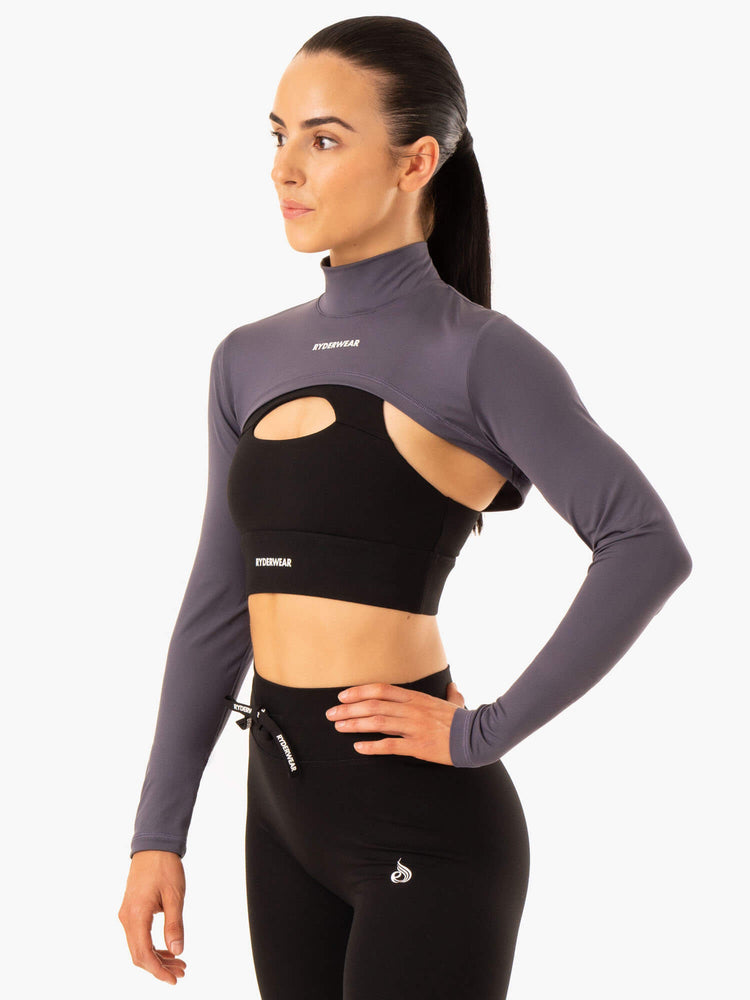 Tops Ryderwear Replay Super Crop Mujer Grises | ABGHD4967