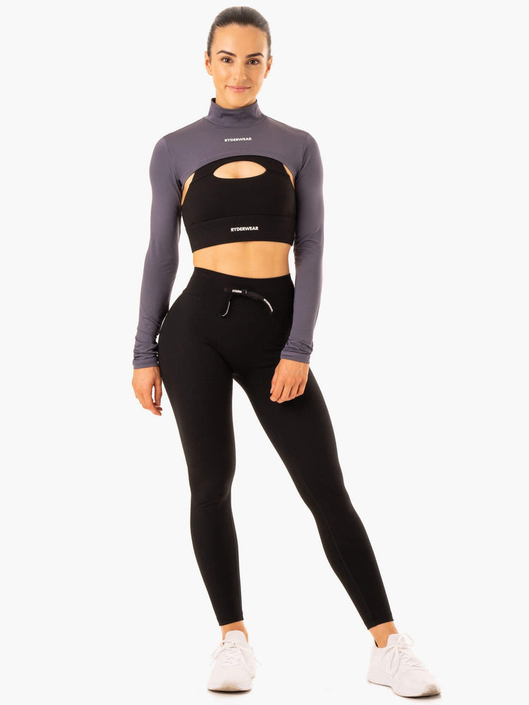 Tops Ryderwear Replay Super Crop Mujer Grises | ABGHD4967