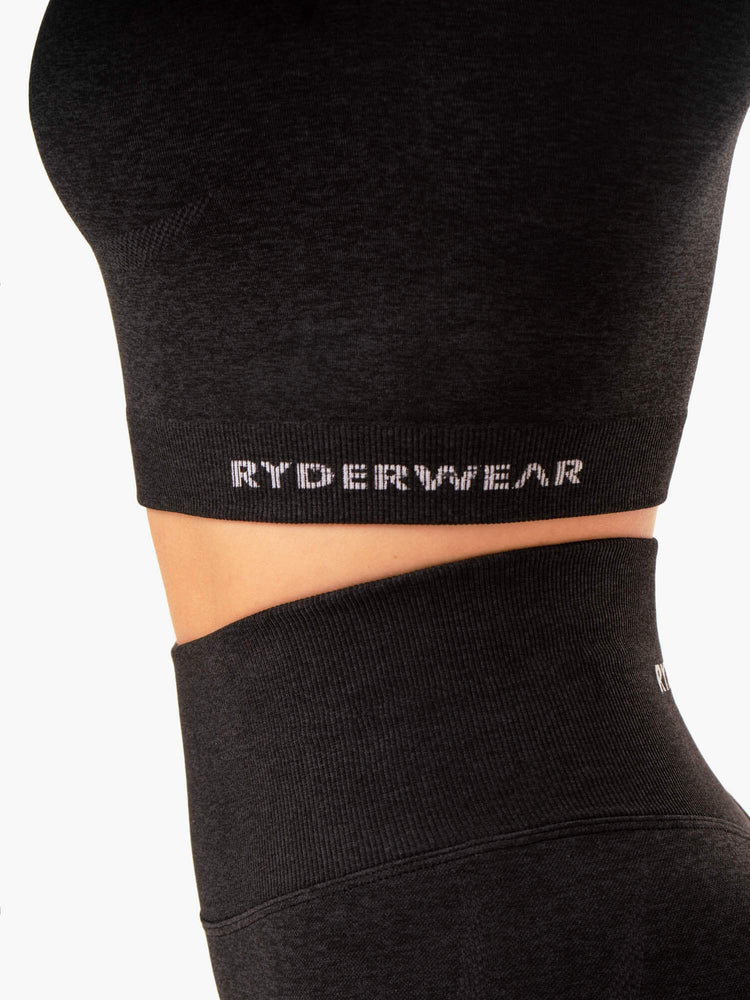 Tops Ryderwear Sculpt Seamless Long Sleeve Mujer Negros | QCNZX4670