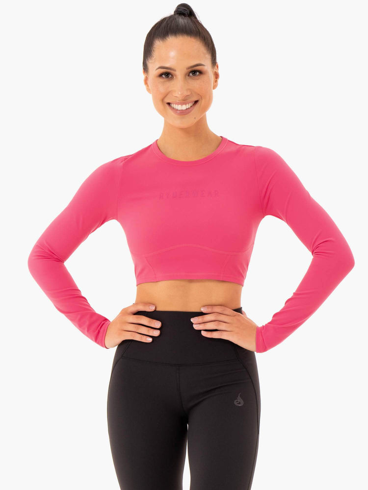 Tops Ryderwear Sola Long Sleeve Mujer Rosas | NXVFL4507