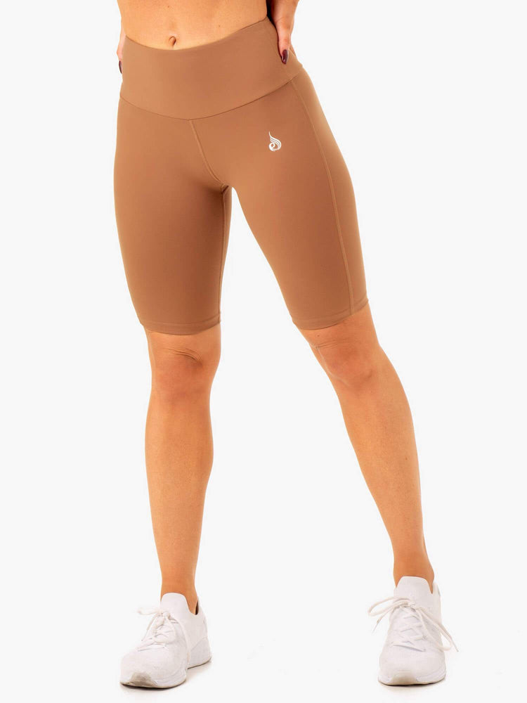 Bermudas Ryderwear Action Bike Mujer Beige | LBZHQ4583