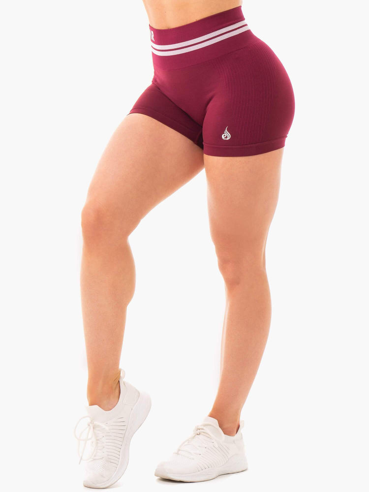 Bermudas Ryderwear Freestyle Seamless High Waisted Mujer Vino | HPBUI7051