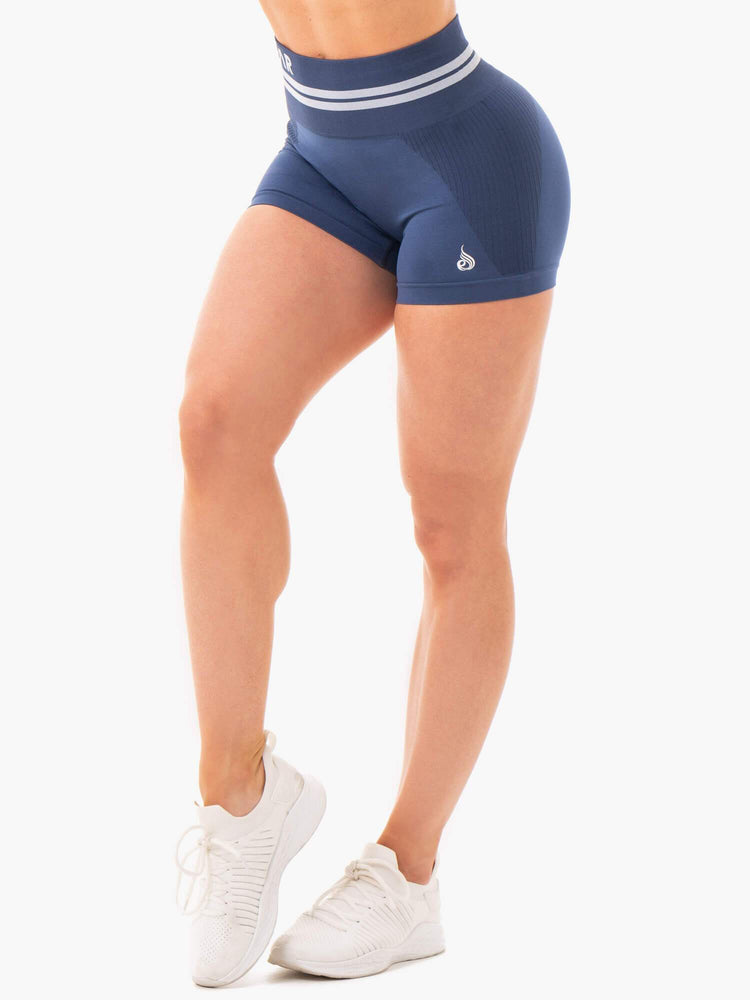 Bermudas Ryderwear Freestyle Seamless High Waisted Mujer Azules | KCAMQ1834
