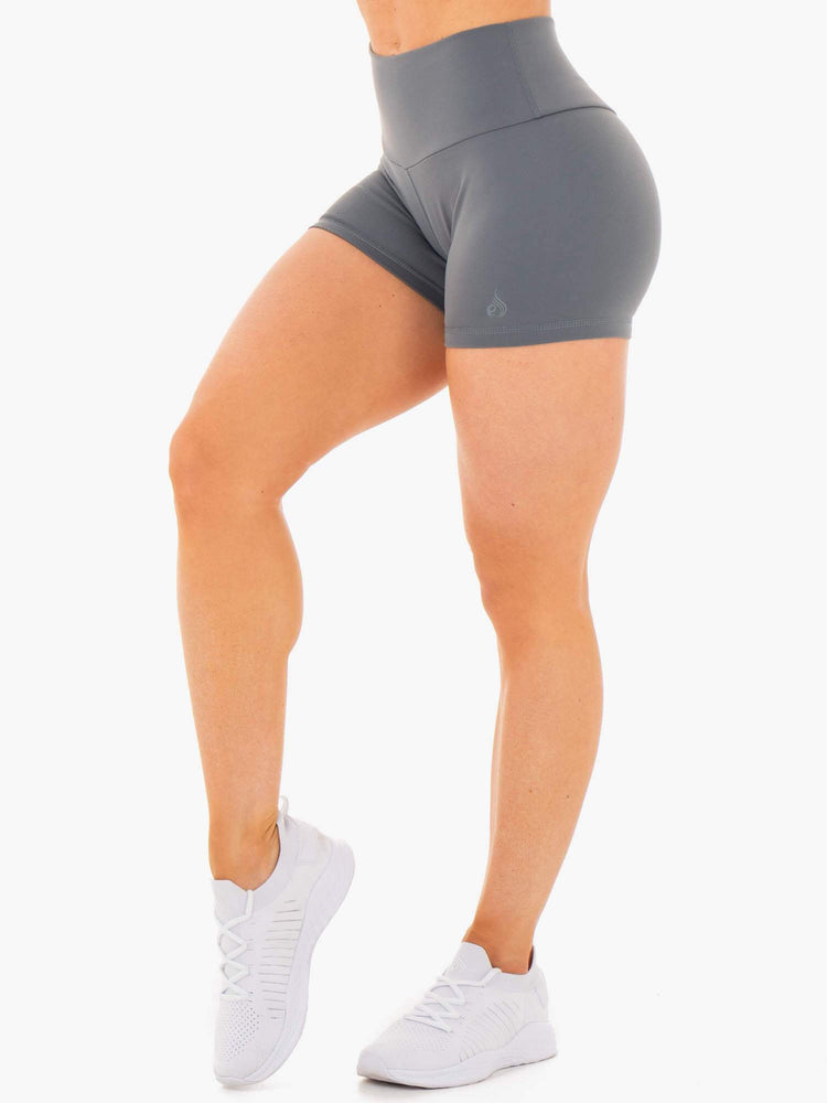 Bermudas Ryderwear Motion High Waisted Mujer Grises | AUORE2651
