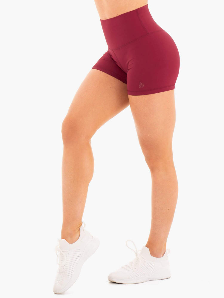 Bermudas Ryderwear Nkd High Waisted Mujer Rojos | AEMPO6839