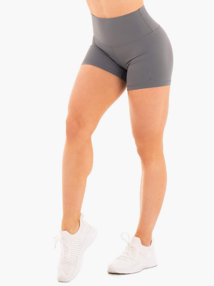 Bermudas Ryderwear Nkd High Waisted Mujer Grises | LAWNC3089