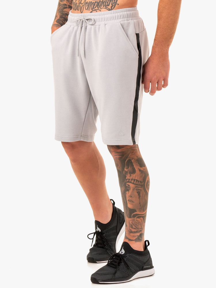 Bermudas Ryderwear Restore Fleece Pista Hombre Grises | KIRVS8476