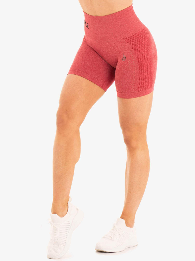 Bermudas Ryderwear Seamless Staples Mujer Rojos | SFMCK1536