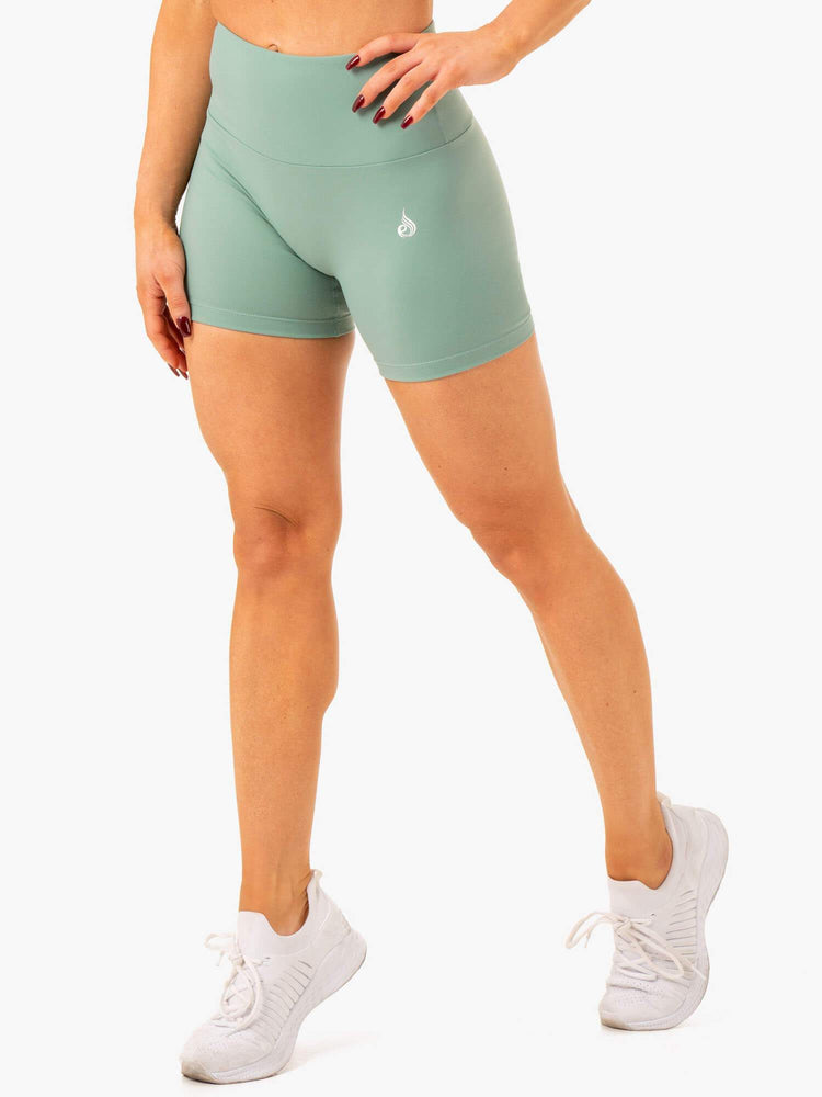 Bermudas Ryderwear Vital Mid Length Scrunch Mujer Verde Oliva | PLUAO4298
