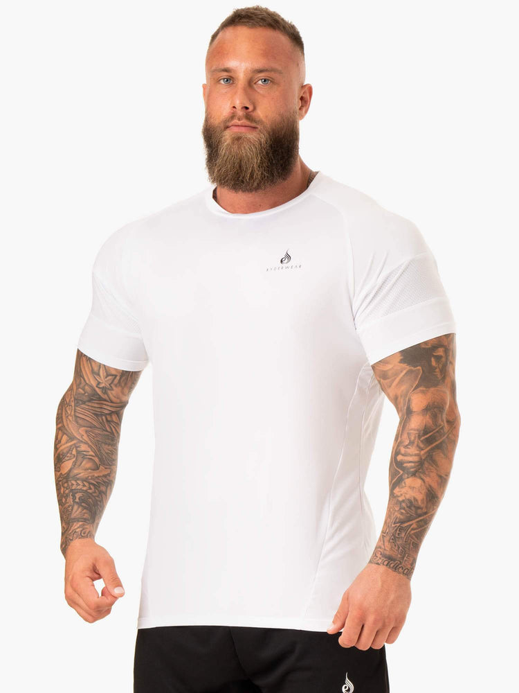 Camiseta Ryderwear Action Mesh Hombre Blancos | HNCPS9642