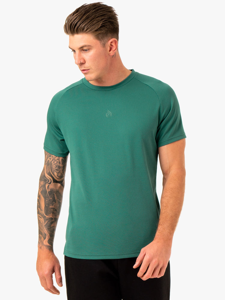 Camiseta Ryderwear Enhance Hombre Verdes | CJZPV8914
