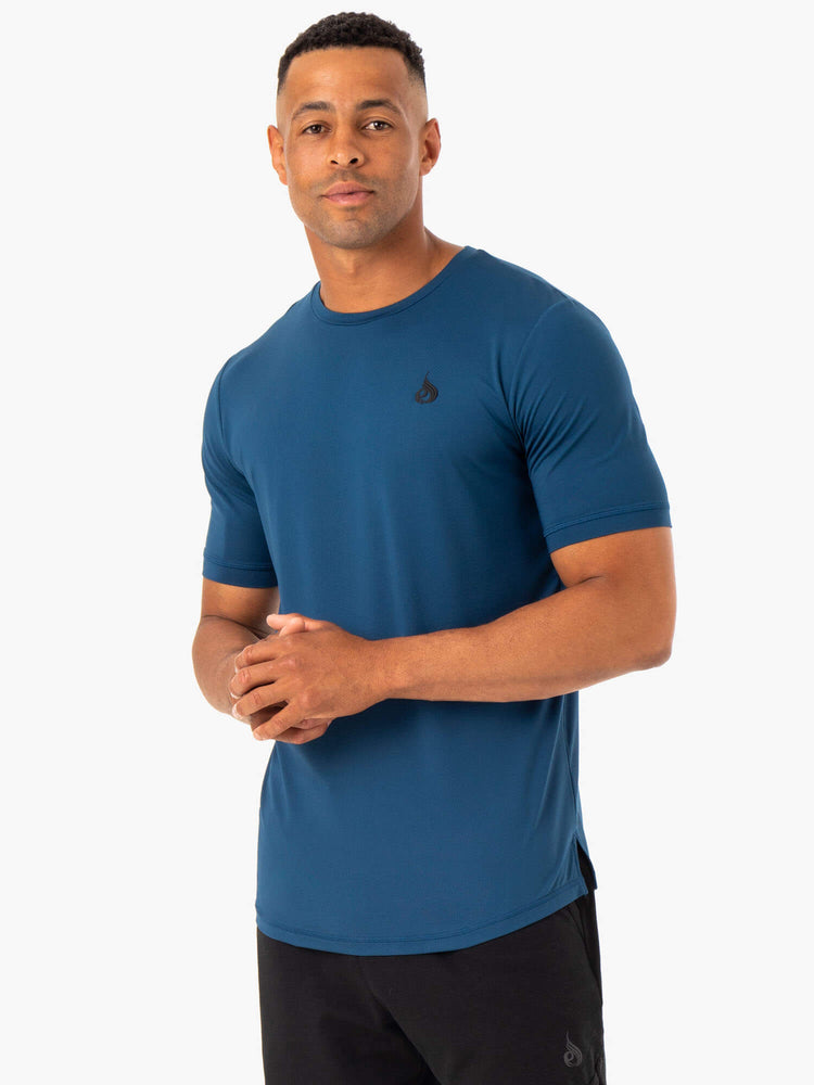 Camiseta Ryderwear Optimal Mesh Hombre Azules | NGWOS5239