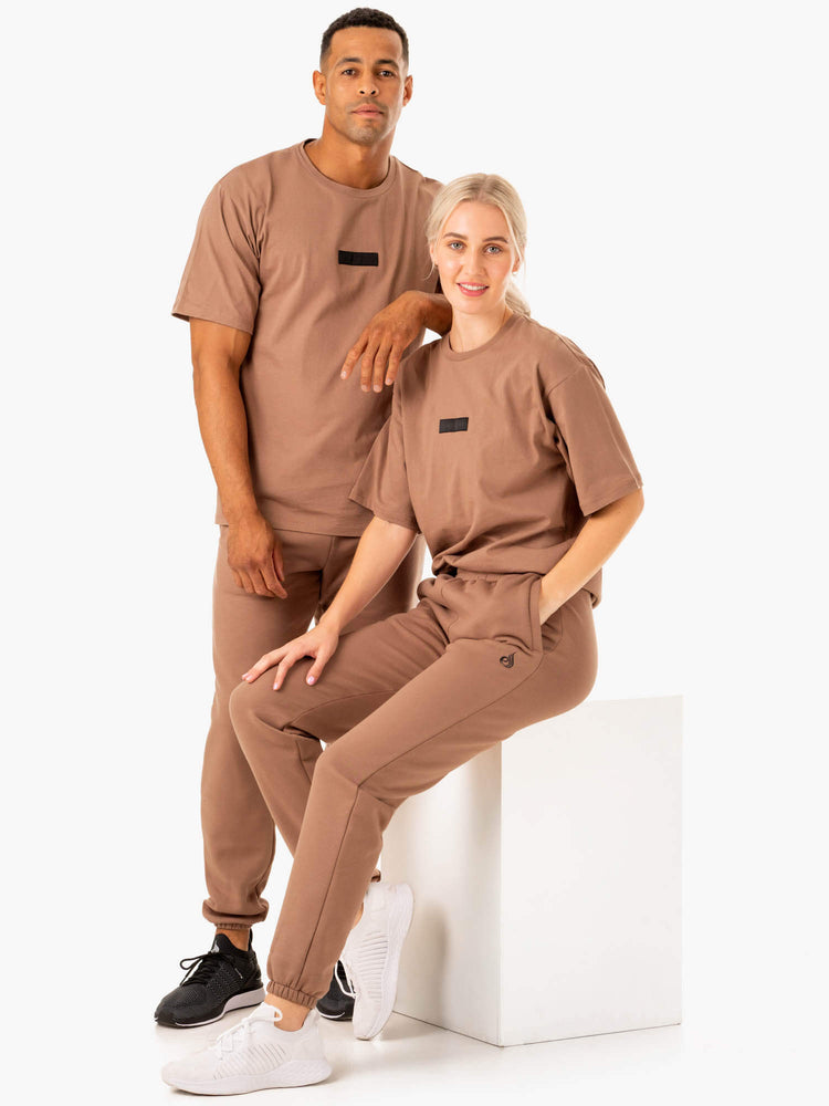 Camiseta Ryderwear Oversized Mujer Beige | HNQWL0718