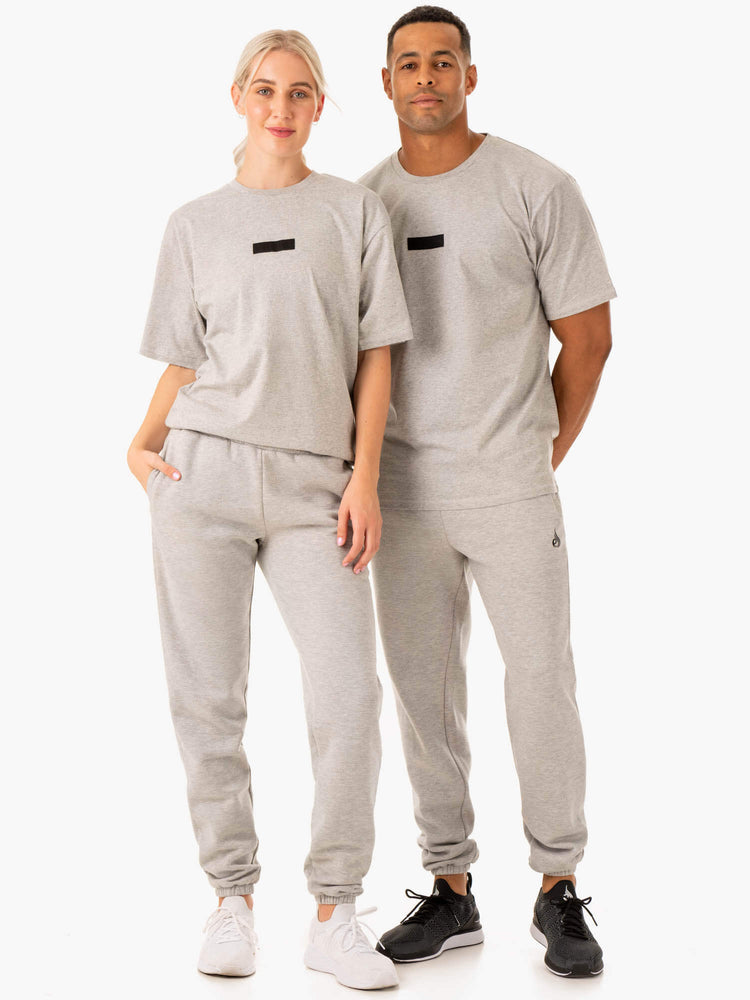Camiseta Ryderwear Oversized Mujer Grises | KGLAJ5471