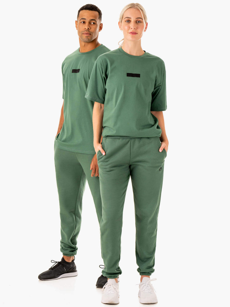 Camiseta Ryderwear Oversized Mujer Verdes | USMAJ7196