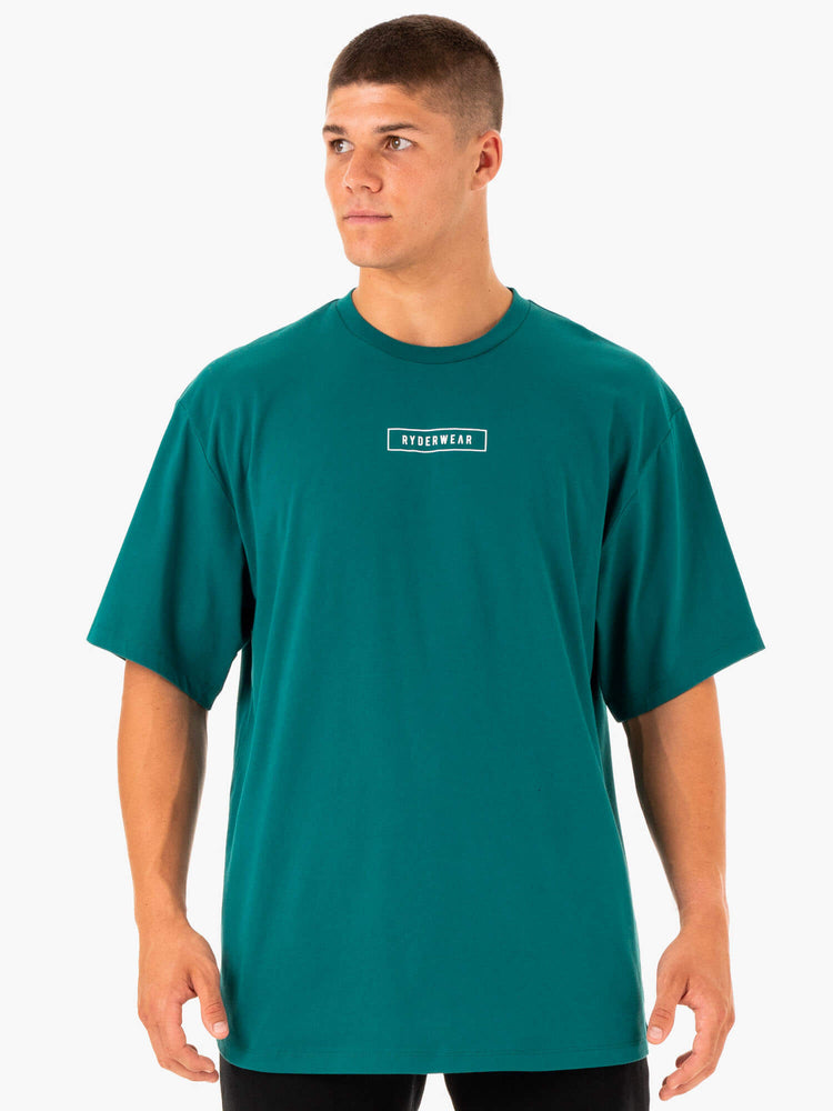 Camiseta Ryderwear Recharge Hombre Turquesa | OVHAQ4582