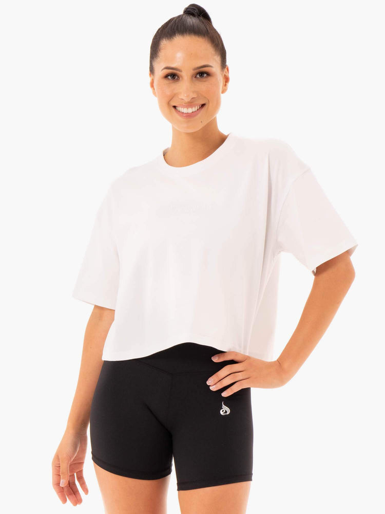 Camiseta Ryderwear Studio Mujer Blancos | JHIRK9635