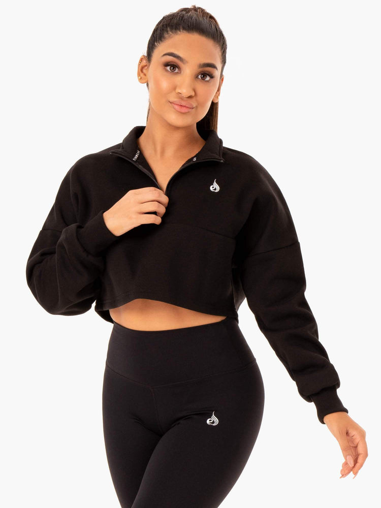 Jerséis Ryderwear Base Half Zip Mujer Negros | OMIKN6053