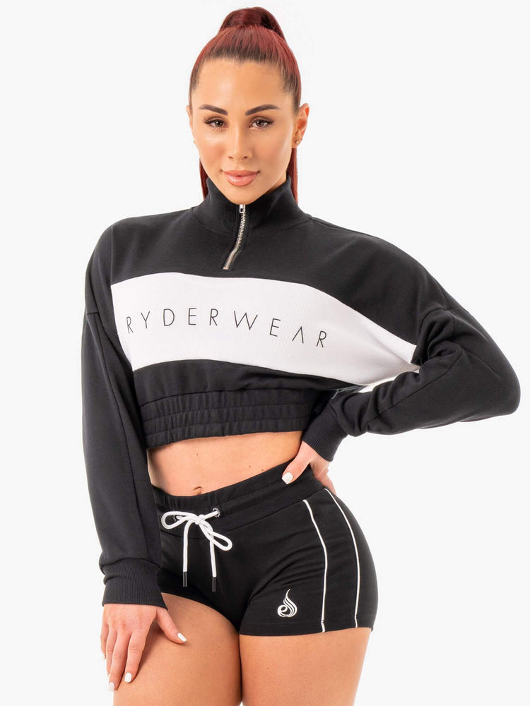 Jerséis Ryderwear Cropped Pista Mujer Negros | OPBCQ9261
